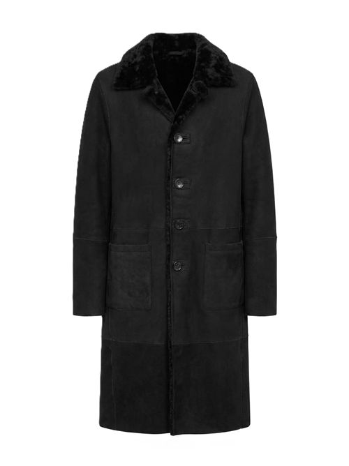 cappotto lungo su shearling Giorgio Brato | GD27F27030SPMEVLNERO